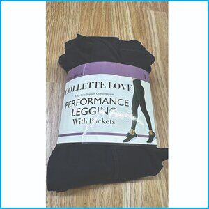 Collette Love Performance Leggings w/ Pockets | Black | Size L | New